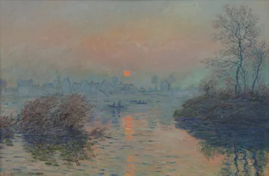 Zonsondergang op de Seine bij Lavacourt, wintereffect